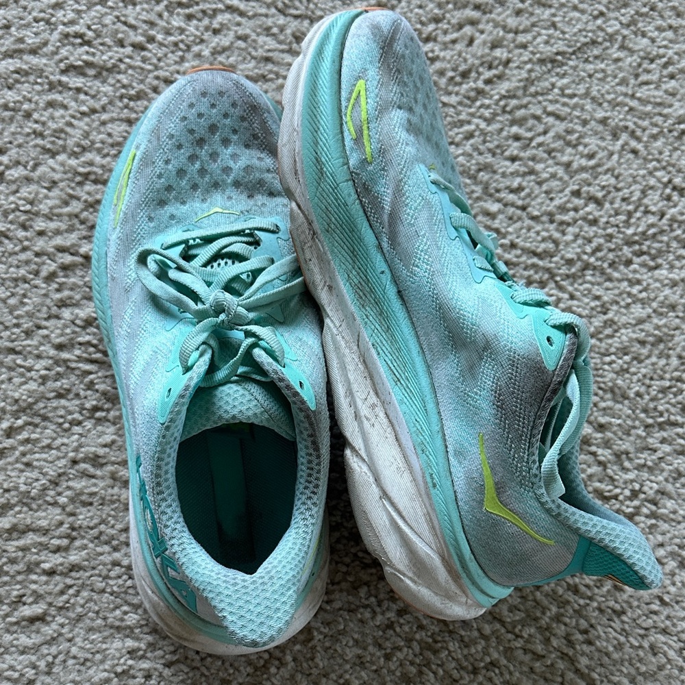 Hoka Women's Sneakers - Light Blue and Yellow